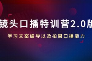 （4552期）镜头口播特训营2.0版，学习文案编导以及拍摄口播能力（50节课时）