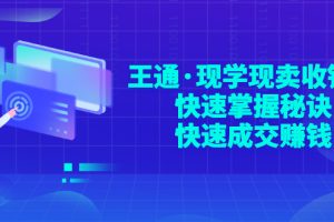 （2904期）王通·现学现卖收钱班，快速掌握秘诀，快速成交赚钱