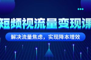 （2567期）短频视流量变现课：解决流量焦虑，实现降本增效