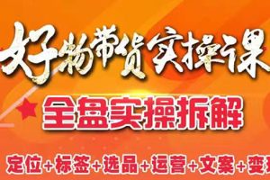 （2550期）抖音好物带货实操课：全盘拆解抖音好物带货号全套流程打法