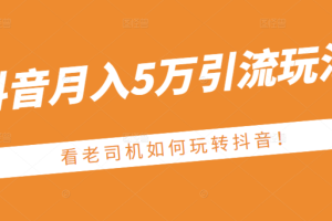 （2486期）某公众号付费文章：抖音月入5万引流玩法，看看老司机如何玩转抖音