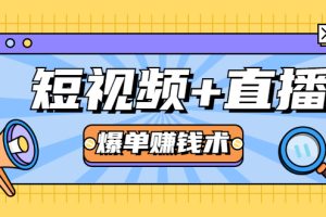 （1684期）短视频+直播爆单赚钱术，0基础0粉丝 当天开播当天赚 月赚2万（附资料包）