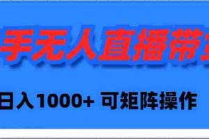 （9542期）快手无人直播带货，新手日入1000+ 可矩阵操作