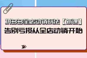 （9974期）拼多多全店动销玩法【新课】，告别亏损从全店动销开始（4节视频课）