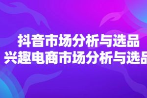 （11800期）2024抖音/市场分析与选品，兴趣电商市场分析与选品