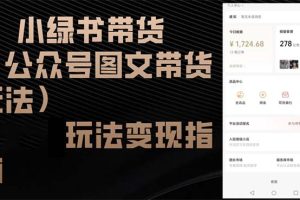 （12902期）小绿书带货（公众号图文带货玩法）玩法变现指南