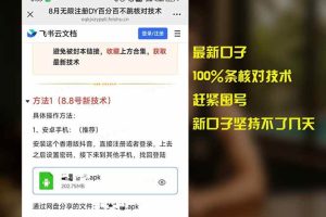 （15664期）8月无限注册DY百分百不跳核对技术，新口子，缺抖音号的兄弟们抓紧囤起来