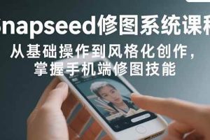 (15732期)Snapseed修图系统课程:从基础操作到风格化创作,掌握手机端修图技能