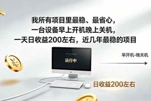 (19095期)近年最稳挂机副业,一台设备轻松增收。早开晚关,电脑挂机每日稳定收益200+