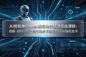 (19124期)AI智能体Codex编程助手搭建实战课程:理解-规划-执行-交付四步方法论打造AI编程助手