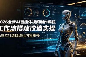 (19127期)2026全新AI Codex智能体视频制作课程,工作流搭建改造实操,低成本打造自动化内容账号