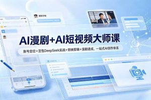 (19147期)AI漫剧+AI短视频大师课:账号定位+豆包DeepSeek实战+剪映剪辑+漫剧速成,一站式AI创作体系