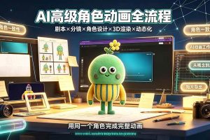 (19304期)AI高级角色动画全流程:剧本×分镜×角色设计×3D渲染×动态化,从概念到成片一站式教学