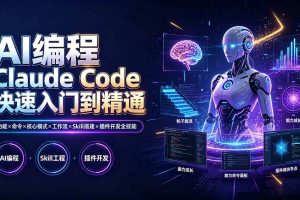 (19306期)AI编程 Claude Code快速入门到精通:功能×命令×核心模式×工作流×Skill搭建×插件开发全技能