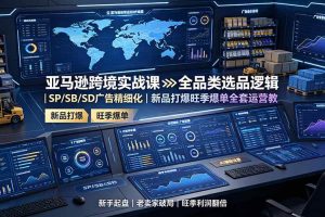 (19352期)亚马逊跨境实战课:全品类选品逻辑|SP/SB/SD广告精细化|新品打爆旺季爆单全套运营教程