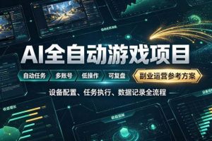(19365期)AI全自动游戏躺賺副业:日入几百,稳定运行三年的项目!