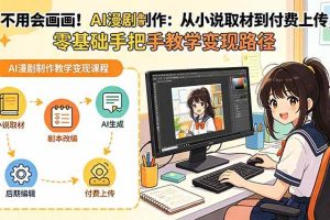 (19429期)不用会画画!AI漫剧制作:从小说取材到付费上传,零基础手把手教学变现路径(更新)